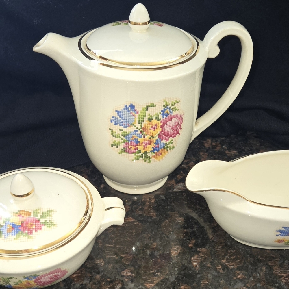 Lovely Vintage Floral Coffee Tea Set